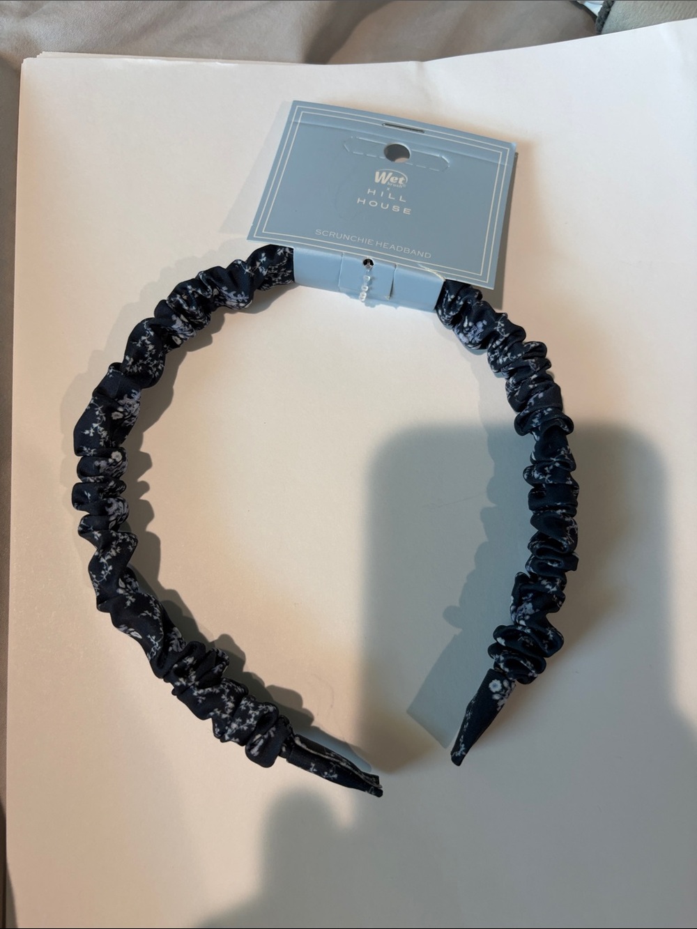 Wet Brush x Hill House Collab navy floral ruched headband